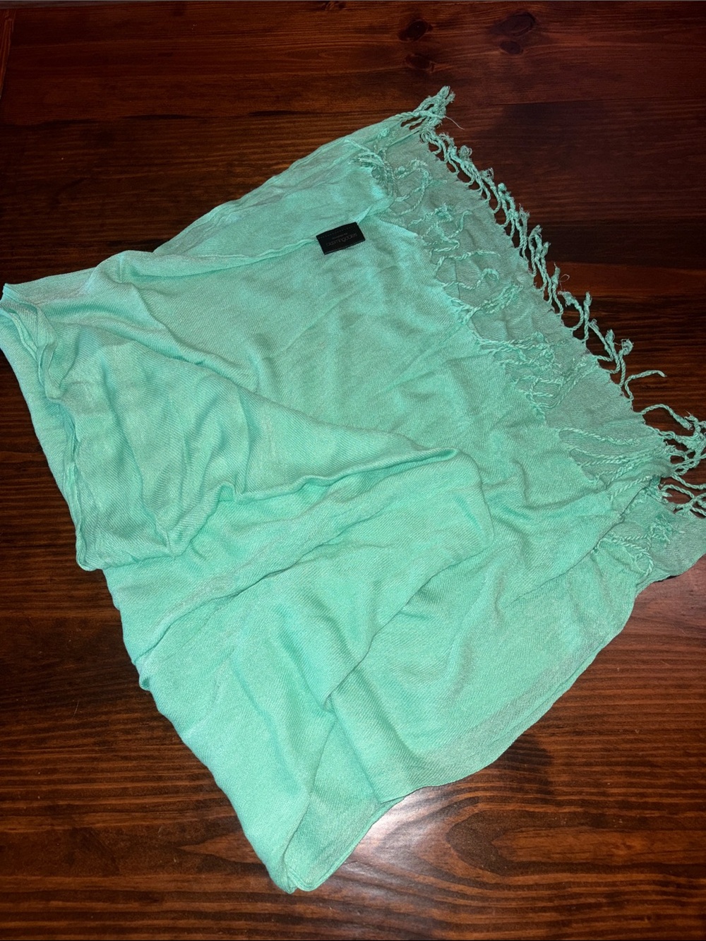 Teal Bloomingdale's Soft Green Wrap Shawl Scarf
